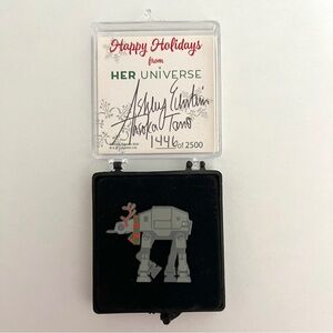 Her Universe AT-AT signed Ashley Eckstein pin numbered 2022 Holiday